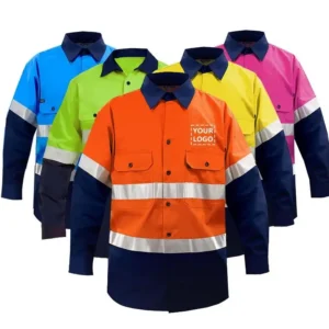 Cotton Safety Clothes Long Sleeve Reflective Hi Vis