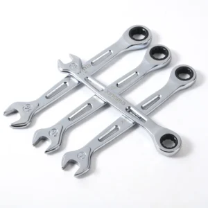 Ratcheting Combination Wrench, Industrial Grade Gear Spanner with 12-Point Design, 72-Tooth Ratchet, Forged and Heat-Treated Cr-V